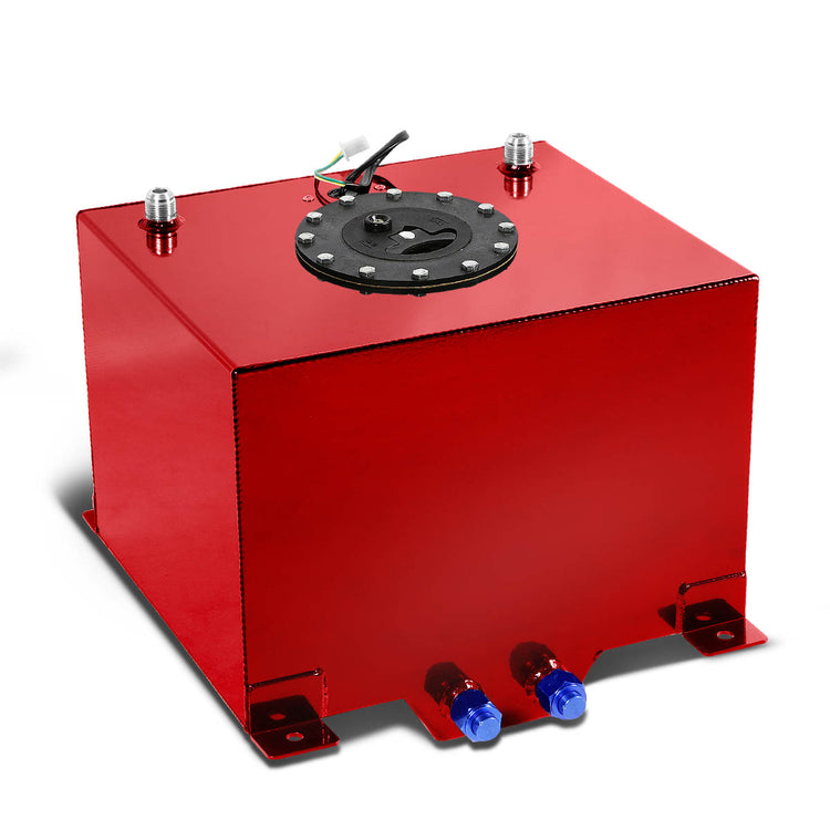TANQUE DE GASOLINA FUEL CELL - GAS TANK WITH LEVEL SENDER - 8 GALLON - ALUMINUM - BLACK CAP - RED