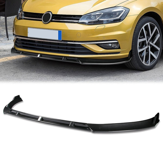 LIP FRONTAL 14-17 VOLKSWAGEN GOLF - REQUIRES DRILLING BUMPER FOR INSTALLATION - 3PC - CARBON FIBER LOOK