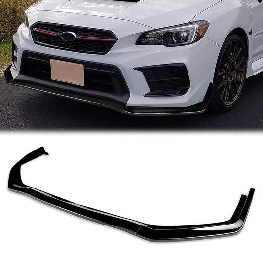 LIP FRONTAL 15-21 SUBARU WRX STI SEDAN - REQUIRES DRILLING BUMPER FOR INSTALLATION - 3PC - PAINTED GLOSS BLACK