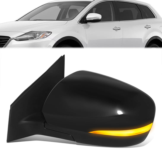 RETROVISOR MIRROR - OE STYLE - MAZDA CX-9 14-15 - WITH POWER WITH HEATED WITH BLIND SPOT WITH SIGNAL WITH TILT - DRIVER SIDE - PAINT TO MATCH - BLACK