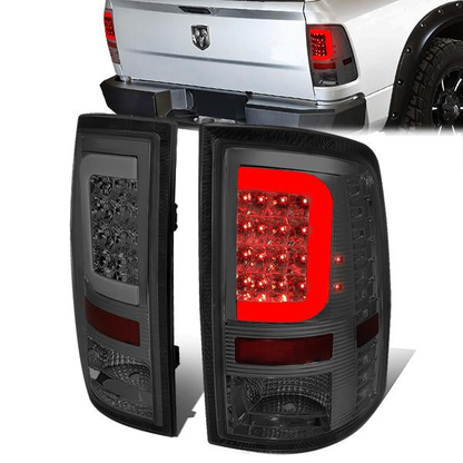 FAROS TRASEROS 09-17 DODGE RAM 1500 / 10-17 DODGE RAM 2500 , 3500 - C-BAR - 3D - LED - CHROME / SMOKE