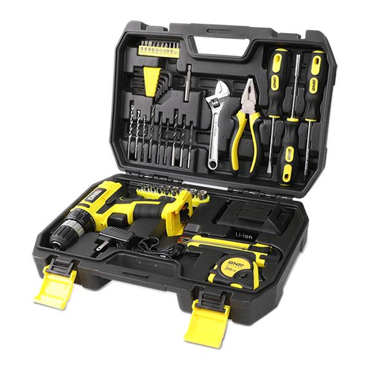 HERRAMIENTAS 46PCS - W/ CORDLESS DRILL - BLACK / YELLOW