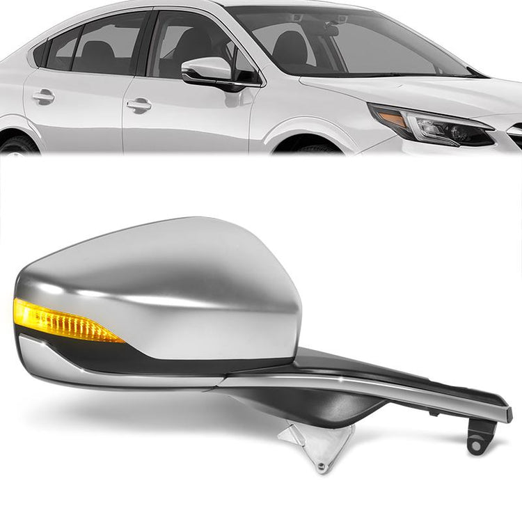 RETROVISOR MIRROR - OE STYLE - SUBARU LEGACY 2020-2024 - SUBARU OUTBACK 2020-2024 - WITH POWER FOLD WITH HEATED WITH SIGNAL WITH BLIND SPOT WITH MEMORY CHROME COVER - PASSENGER RIGHT SIDE - BLACK / CHROME