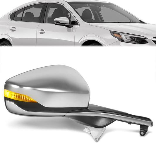 RETROVISOR MIRROR - OE STYLE - SUBARU LEGACY 2020-2024 - SUBARU OUTBACK 2020-2024 - WITH POWER FOLD WITH HEATED WITH SIGNAL WITH BLIND SPOT WITH MEMORY CHROME COVER - PASSENGER RIGHT SIDE - BLACK / CHROME
