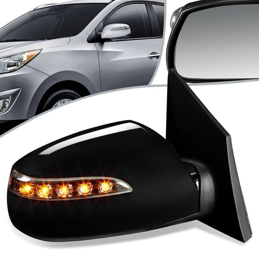 RETROVISOR MIRROR - OEM - 10-15 HYUNDAI TUCSON - POWERED - TEXTURED - BLACK - RIGHT
