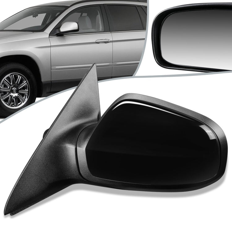 RETROVISOR MIRROR - 06-08 CHRYSLER PACIFICA - POWERED - HEATED - OEM - LEFT - PAINTABLE - BLACK