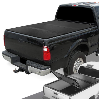 TAPADERA DE CAJUELA TONNEAU COVER - HARD TRI-FOLD - 99-18 FORD F-250, F-350 F-450, F-550 SUPER DUTY - FITS 8FT FLEETSIDE / STYLESIDE BED MODELS ONLY