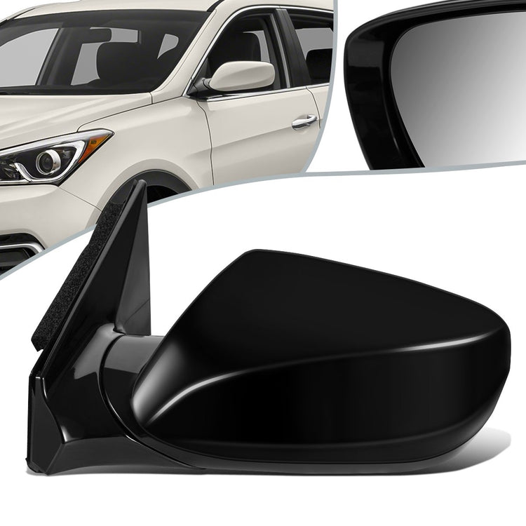 RETROVISOR MIRROR - OEM - 13-16 HYUNDAI SANTA FE - POWERED - FOLDING - BLACK MATERIAL - LEFT