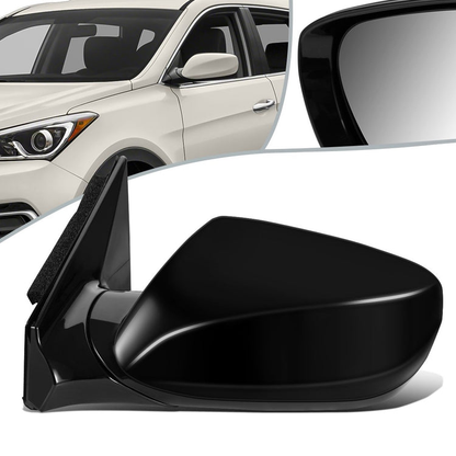 RETROVISOR MIRROR - OEM - 13-16 HYUNDAI SANTA FE - POWERED - FOLDING - BLACK MATERIAL - LEFT