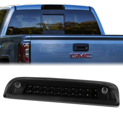 LUZ DE FRENO 14-20 CHEVY SILVERADO 1500, GMC SIERRA 1500 / 15-20 SILVERADO 2500HD, 3500HD, SIERRA 2500HD, 3500HD / 2019 SIERRA 1500 LIMITED - FITS MODELS WITH CARGO LIGHT - LED - BLACK / SMOKE