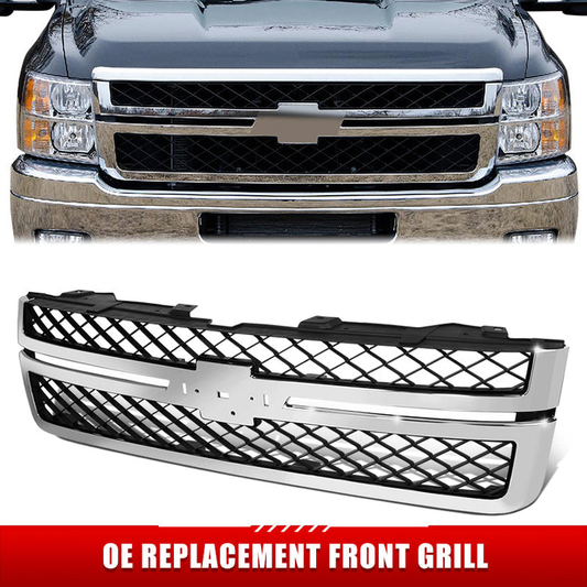 PARRILLA GRILLE - CV SIRADO '07-'13/ GRILLE ASS'Y 11-13/ DARK GRAY W/CHROME FRAME/ (2500/3500)(W/O Z71)