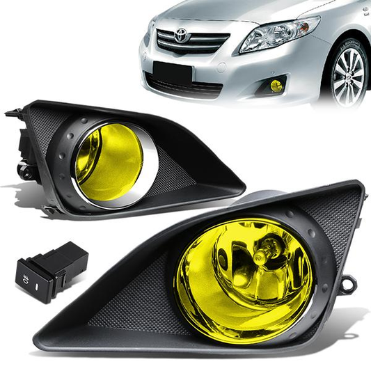FAROS DE NIEBLA 09-10 TOYOTA COROLLA 4-DR - WITH SWITCH, BEZEL - H11 BULB - AMBER
