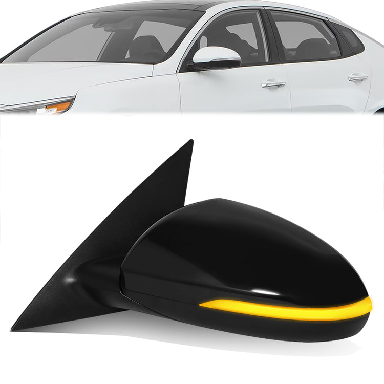 RETROVISOR MIRROR - OE STYLE - KIA OPTIMA 2016-2020 - WITH POWER FOLD WITH HEATED GLASS WITH MEMORY WITH BLIND SPOT - WITHOUT HYBRID - DRIVER LEFT SIDE - BLACK