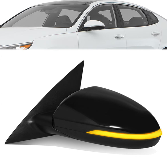 RETROVISOR MIRROR - OE STYLE - KIA OPTIMA 2016-2020 - WITH POWER FOLD WITH HEATED GLASS WITH MEMORY WITH BLIND SPOT - WITHOUT HYBRID - DRIVER LEFT SIDE - BLACK