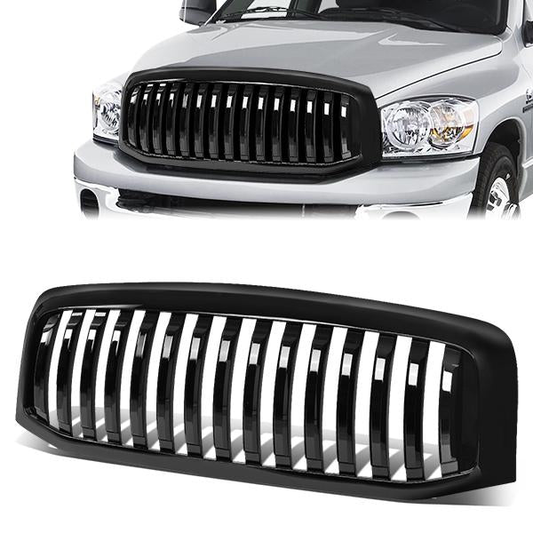PARRILLA GRILLE - 06-08 DODGE RAM 1500 / 07-09 DODGE RAM 2500, 3500 - VERTICAL FENCE STYLE - BLACK