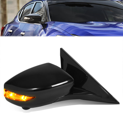 RETROVISOR MIRROR - OE STYLE - NISSAN MAXIMA 16-19 - WITH POWER WITH HEATED GLASS WITH SIGNAL WITH MEMORY WITH CAMERA - PASSENGER SIDE - PAINT TO MATCH - BLACK