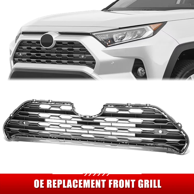 PARRILLA GRILLE - TY RV4 '19-ON/ GRILLE ASS'Y 19-21/ PAINTED SILVER/ W/O CAMERA W/2 SENSOR H./ (LIMITED)//PARTS.NO,TO1200440//OEM NO,531120R150