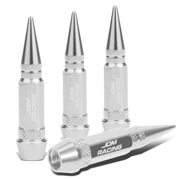 ACCESORIOS 60MM / 2.30" TALL - SPIKED - LUG NUT STYLE - SILVER