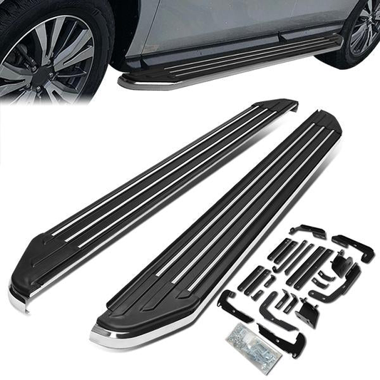 ESTRIBOS ALUMINUM - 5.5" - 14-15 NISSAN PATHFINDER / 13-19 INFINITI QX60 - METALLIC / BLACK
