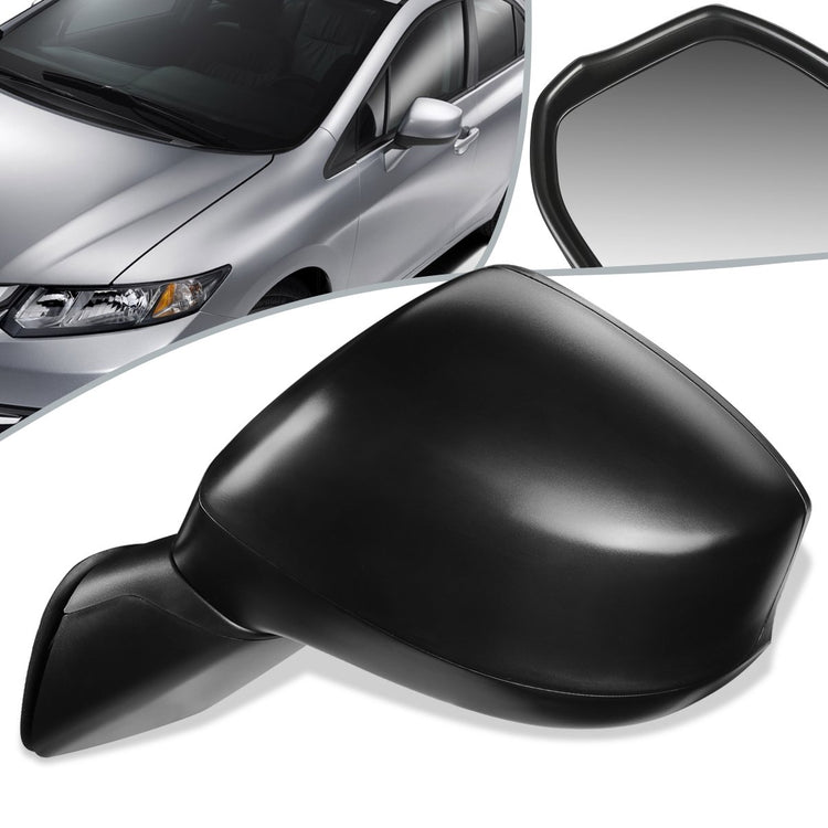 RETROVISOR MIRROR - OEM - 12-15 HONDA CIVIC - MANUAL - TEXTURED - BLACK - LEFT