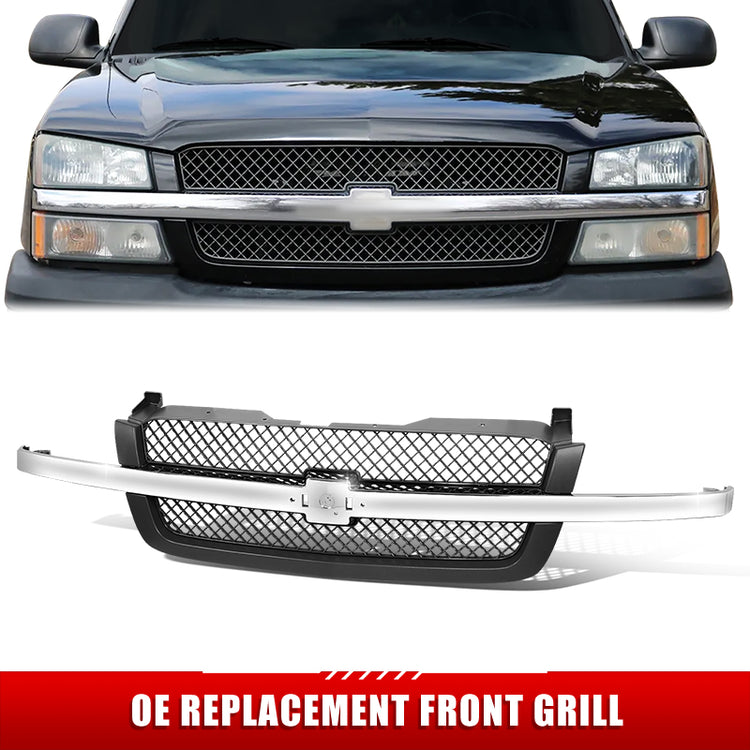 PARRILLA GRILLE - CV SIRADO '03-'05/ GRILLE ASS'Y 03-07/ TEXTURED DARK GRAY/ W/CHROME MOULDING/ (BASE/LT/LS)//PARTS.NO,GM1200474//OEM NO,88968933