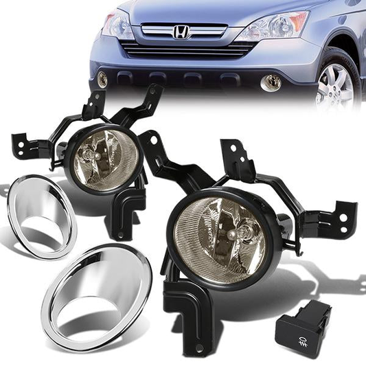 FAROS DE NIEBLA 07-09 HONDA CRV - W/ SWITCH - W/ CHROME BEZEL - H11 BULB - SMOKE