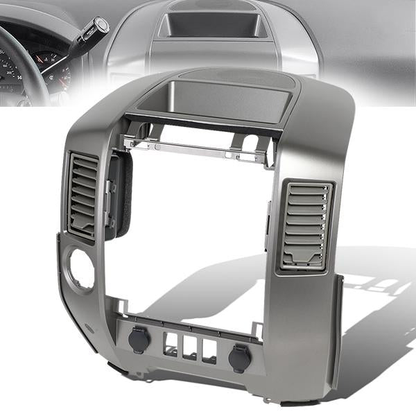 nan A/C CENTER CONSOLE BEZEL - 04-06 NISSAN TITAN SE, XE / 05-06 NISSAN ARMADA SE - FITS MODELS BUILT FROM OCTOBER 2003 THRU AUGUST 2006 - W/ CENTER SPEAKER - GRAY