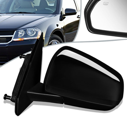 RETROVISOR MIRROR - OEM - 08-14 DODGE AVENGER - POWERED - HEATED - TEXTURED - BLACK - LEFT