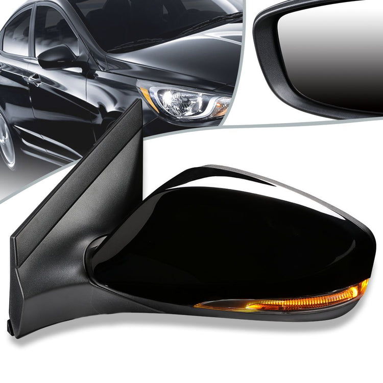 RETROVISOR MIRROR - OEM - 12-17 HYUNDAI ACCENT - POWERED - HEATED - BLACK - LEFT