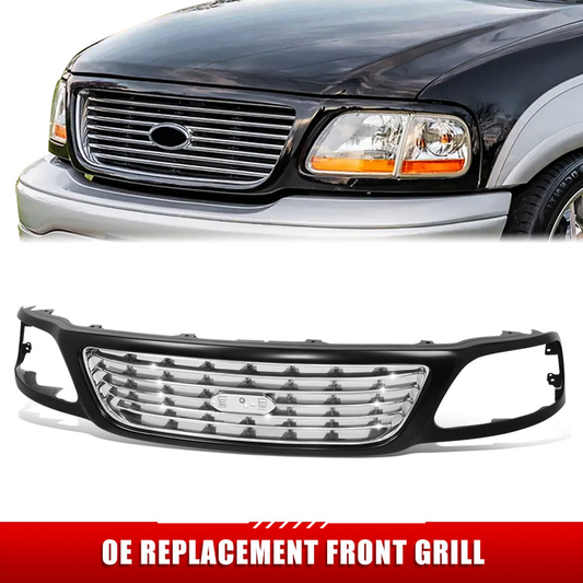 PARRILLA GRILLE - FD F150 P/U '97-'03/ GRILLE ASS'Y 99-04/ CHROME/BK/ W/O HONEY COMB//PARTS.NO,FO1200423//OEM NO,3L3Z8200AC