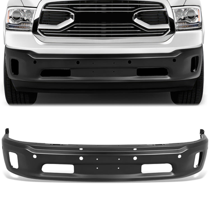 DEFENSA 14-18 RAM 1500 / 19-23 RAM 1500 CLASSIC, WITH PARKING SENSOR HOLES; WITH FOG LIGHT CUTOUTS - BLACK