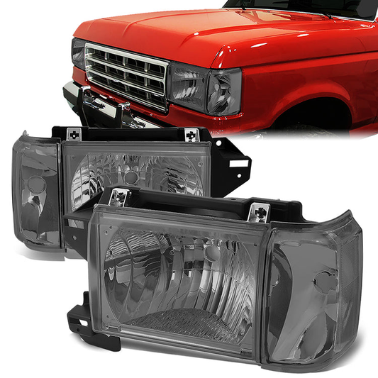 FAROS 87-91 FORD BRONCO, F-150, F-250, F-350 - 9004 HIGH / LOW BEAM / 1157A TURN SIGNAL - SMOKE HOUSING / CLEAR CORNER