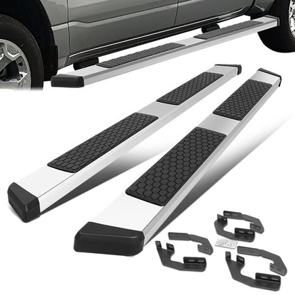 ESTRIBOS 5.5" - HONEYCOMB STEP PAD - 05-21 TOYOTA TACOMA - DOUBLE CAB - CHROME / BLACK