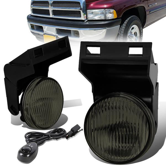 FAROS DE NIEBLA 94-98 DODGE RAM 1500, 2500, 3500 2/4-DR - W/ SWITCH - 899 BULB - SMOKE