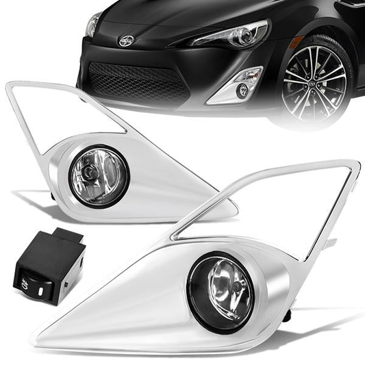 FAROS DE NIEBLA 13-16 SCION FR-S - WITH SWITCH, BEZEL - H11 BULB - CHROME / CLEAR