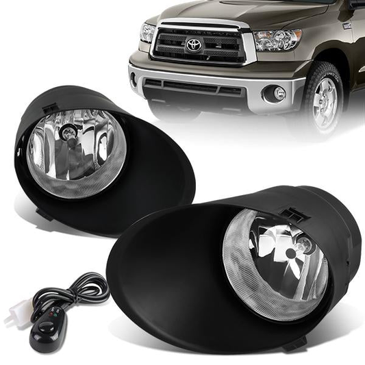 FAROS DE NIEBLA 07-13 TOYOTA TUNDRA / 07-11 SEQUOIA - WITH SWITCH - H10 BULB - CHROME / CLEAR
