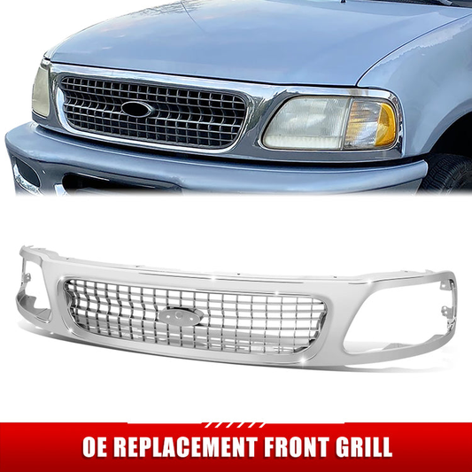 PARRILLA GRILLE - FD EXPDTION '97-'02/'03-'06/ GRILLE ASS'Y 97-98/ CHROME/SILVER/BLACK/ (XLT) (2WD)//PARTS.NO,FO1200330//OEM NO,F85Z8200EAA
