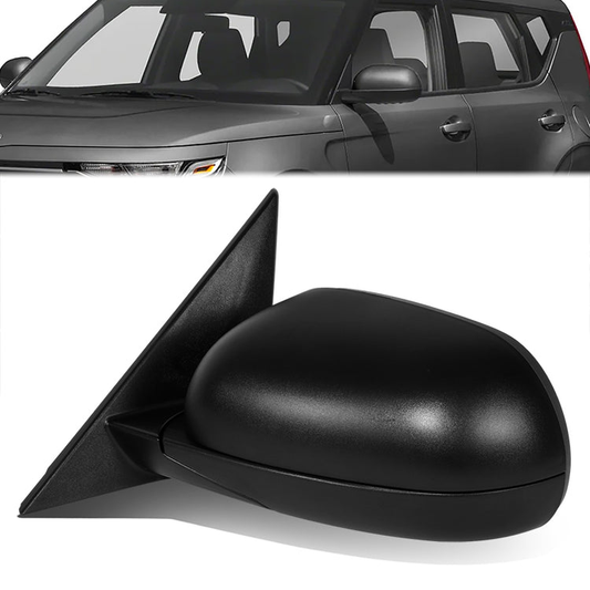 RETROVISOR MIRROR - OE STYLE - KIA SOUL 20-22 - WITH POWER FOLD WITH HEATED GLASS WITH TURN SIGNAL WITH BLIND SPOT - DRIVER SIDE - PAINT TO MATCH - BLACK