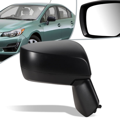 RETROVISOR MIRROR - OEM - 15-16 SUBARU IMPREZA - POWERED - FOLDING - TEXTURED - BLACK - RIGHT