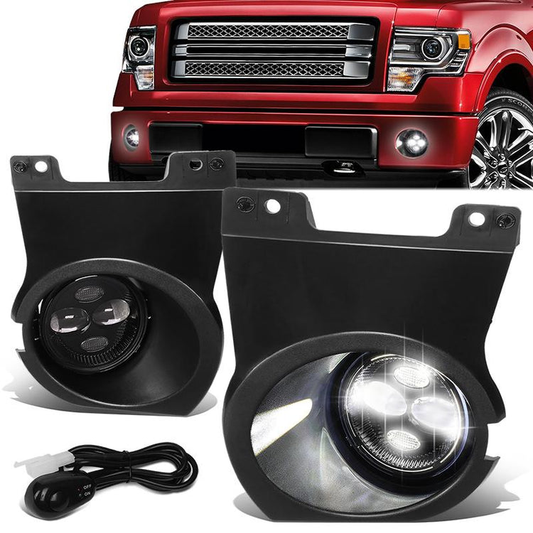 FAROS DE NIEBLA 09-14 FORD F-150 - EXCLUDES SVT RAPTOR MODEL - WITH SWITCH, WIRING - CLEAR