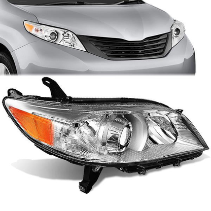 FAROS OE STYLE - 11-20 TOYOTA SIENNA - ONLY FITS MODELS W/ HALOGEN HEADLIGHTS - USES 9005 HIGH/H11 LOW BEAM BULBS - CHROME HOUSING - RIGHT