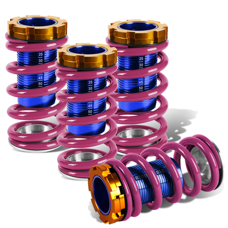 COILOVER 88-00 HONDA CIVIC / 88-91 CRX / 93-97 DEL SOL / 90-01 INTEGRA - SCALE - BLUE SLEEVES / GOLD TOP / PURPLE SPRING