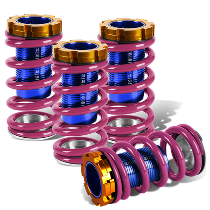 COILOVER 88-00 HONDA CIVIC / 88-91 CRX / 93-97 DEL SOL / 90-01 INTEGRA - SCALE - BLUE SLEEVES / GOLD TOP / PURPLE SPRING