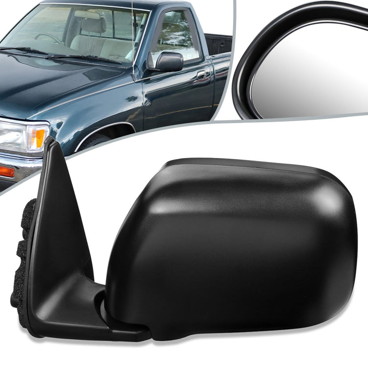 RETROVISOR MIRROR - OEM - 93-98 TOYOTA T100 - MANUAL - BLACK MATERIAL - LEFT