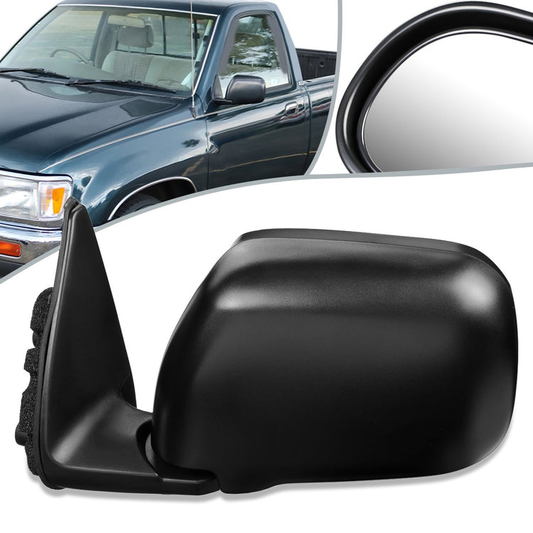RETROVISOR MIRROR - OEM - 93-98 TOYOTA T100 - MANUAL - BLACK MATERIAL - LEFT