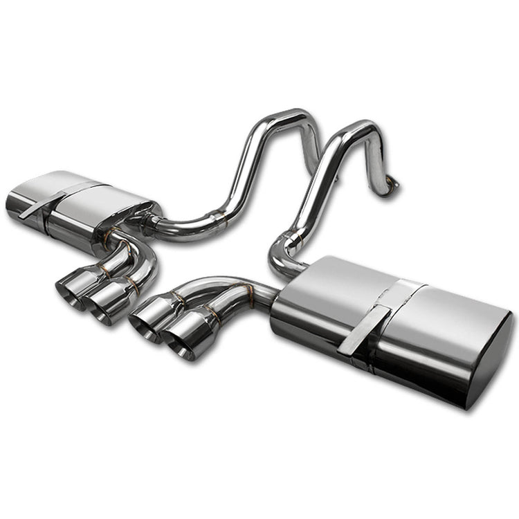 TUBERIA CATBACK CATBACK - 97-04 CORVETTE C5/Z06 LS1/6 - QUAD ROLLED TIP - STAINLESS STEEL