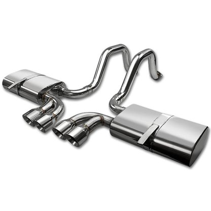TUBERIA CATBACK CATBACK - 97-04 CORVETTE C5/Z06 LS1/6 - QUAD ROLLED TIP - STAINLESS STEEL