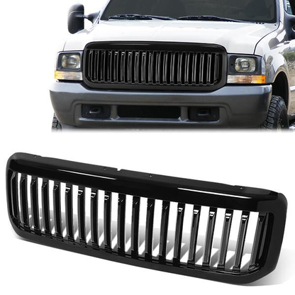 PARRILLA GRILLE - 99-04 FORD F-250, F-350, F-450, F-550 - VERTICAL FENCE STYLE - BLACK