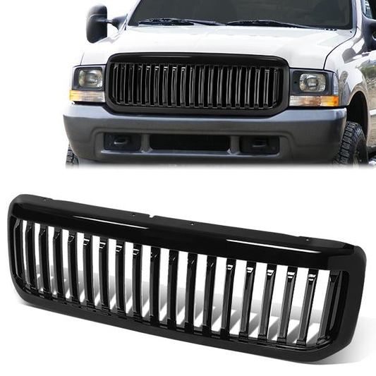 PARRILLA GRILLE - 99-04 FORD F-250, F-350, F-450, F-550 - VERTICAL FENCE STYLE - BLACK