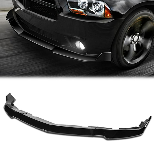 LIP FRONTAL 11-14 DODGE CHARGER - REQUIRES DRILLING BUMPER FOR INSTALLATION - 3PC - PAINTED GLOSS BLACK